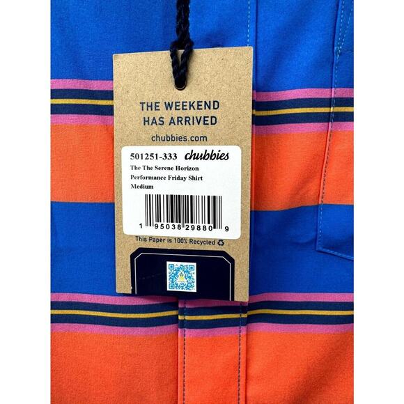 Chubbies Performance Friday Shirt Men's Medium Multicolor Striped Button-Down - Picture 2 of 5